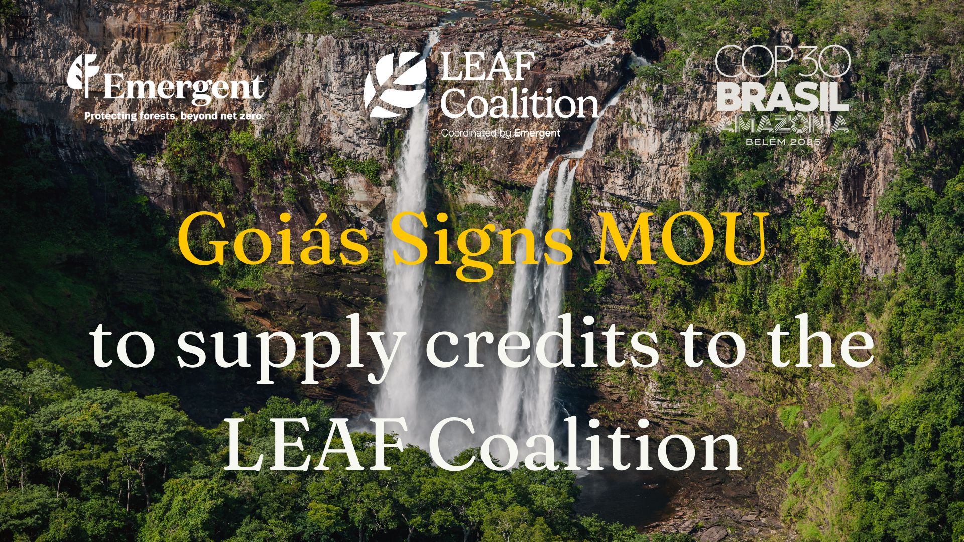 Goiás Signs Memorandum of Understanding (MOU) With Emergent to Supply Carbon Credits to the LEAF Coalition